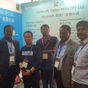 Interpreter at the booth of Indian paper mills at SinoPaper 2019